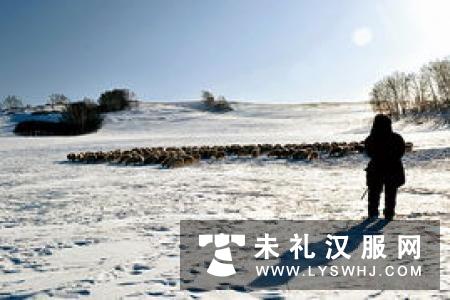 汉服人像后期处理：阴天荒野草地变唯美大气雪景